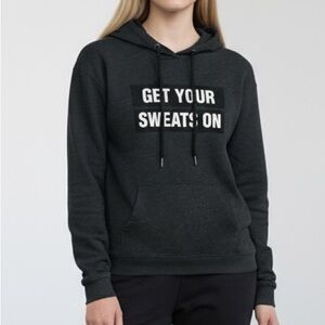 CHAMPION · CHARCOAL GREY GET YOUR SWEATS ON PULLOVER HOODED SWEATSHIRT - SIZE S